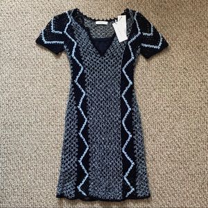 Stunning Navy Crochet Sandro Paris Dress! NWT!